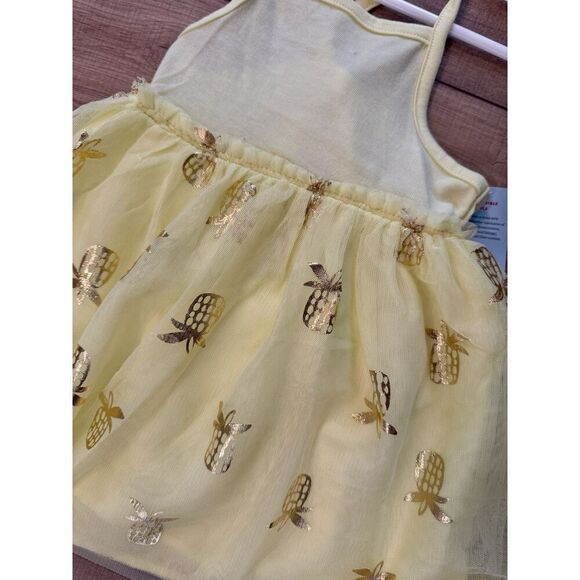 Cat & Jack Girls Pineapple Tulle Dress Yellow Gold 18 Months NWT Summer - Picture 3 of 4
